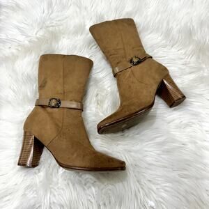 Predictions Y2K Square Toe Suede Boot Sz 8